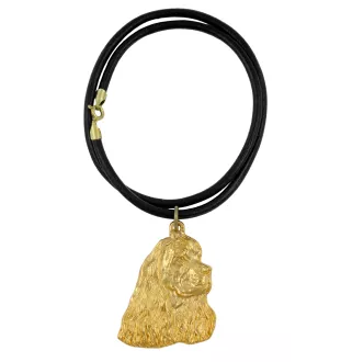 American Cocker Spaniel, Merry Cocker - keychain and necklace with a dog in a box, high-quality gold-plated product, Art-Dog brand