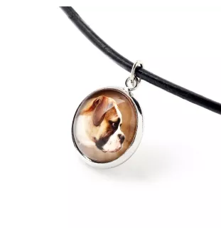 Bouledogue américain - ensemble de bijoux dans une boîte, collier, boucles d'oreilles, bracelet, produits de la marque Art-Dog