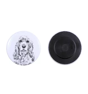 Amerikanischer Cocker Spaniel, American Cocker Spaniel Magnet mit einem Hundepfotenabdruck, außergewöhnlich leicht, starker Magnet, handgefertigtes Produkt der Marke Art-Dog