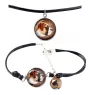 Bouledogue américain - ensemble de bijoux avec votre photo, ensemble fait à la main, bracelet et collier de la marque Art.-Dog