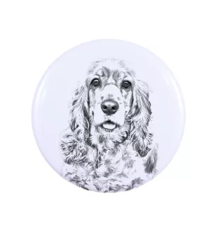Amerikanischer Cocker Spaniel, American Cocker Spaniel Magnet mit einem Hundepfotenabdruck, außergewöhnlich leicht, starker Magnet, handgefertigtes Produkt der Marke Art-Dog