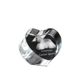 Amerikanischer Cocker Spaniel, American Cocker Spaniel - Hundebild im Kristall, Kristallherz, einzigartiger Bilderrahmen der Marke Art-Dog
