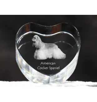 Cocker spaniel amerykański serce kryształowe z psem Art-Dog