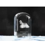 American Cocker Spaniel, Merry Cocker - crystal cube with a photo, photo of a dog in crystal, cubic paperweight from Art-Dog brand