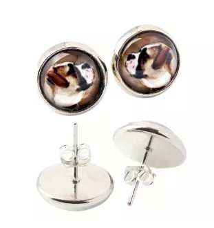Bouledogue américain - boucles d'oreilles dans une boîte, votre photo, bijoux faits à la main, produit de la marque Art-Dog.
