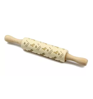 American Cocker Spaniel, Merry Cocker - small rolling pin with a dog, patterned dough roller, gadget for ceramicists from the Art-Dog brand
