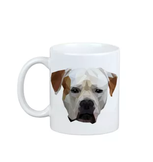 Bouledogue américain - tasse avec une photo et un motif de chien géométrique Art-Dog
