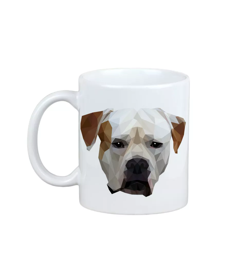 American Bulldog, Old Country Bulldog - cup with a geometric dog image and the inscription Art-Dog