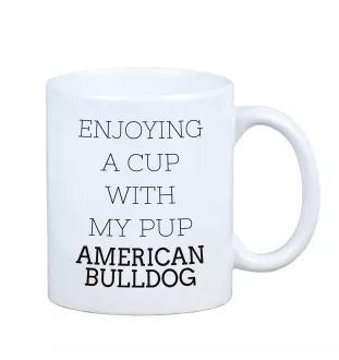 American Bulldog, Old Country Bulldog - cup with a geometric dog image and the inscription Art-Dog
