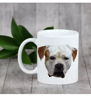 American Bulldog, Amerikanische Bulldogge - Becher mit einem Bild und dem Schriftzug geometrischer Hund Art-Dog