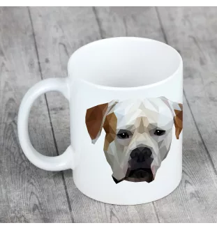 American Bulldog, Old Country Bulldog - cup with a geometric dog image and the inscription Art-Dog