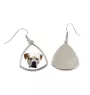 American Bulldog, Old Country Bulldog - earrings with a picture and the inscription geometric dog Art-Dog