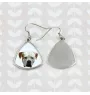 Bouledogue américain - boucles d'oreilles avec une photo et un motif de chien géométrique Art-Dog