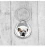 American Bulldog, Old Country Bulldog - geometric keychain with a photo and the inscription Art-Dog