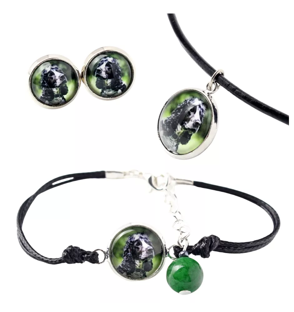 Amerikanischer Cocker Spaniel, American Cocker Spaniel - Schmuckset in einer Schachtel, Halskette, Ohrringe, Armband, Produkte der Marke Art-Dog