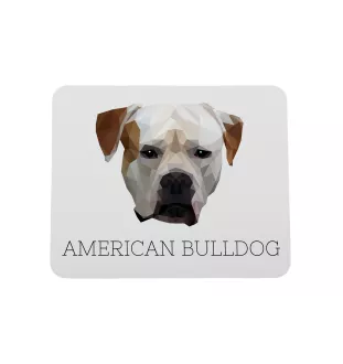 American Bulldog, Old Country Bulldog - geometric mouse pad with a picture and text by Art-Dog
