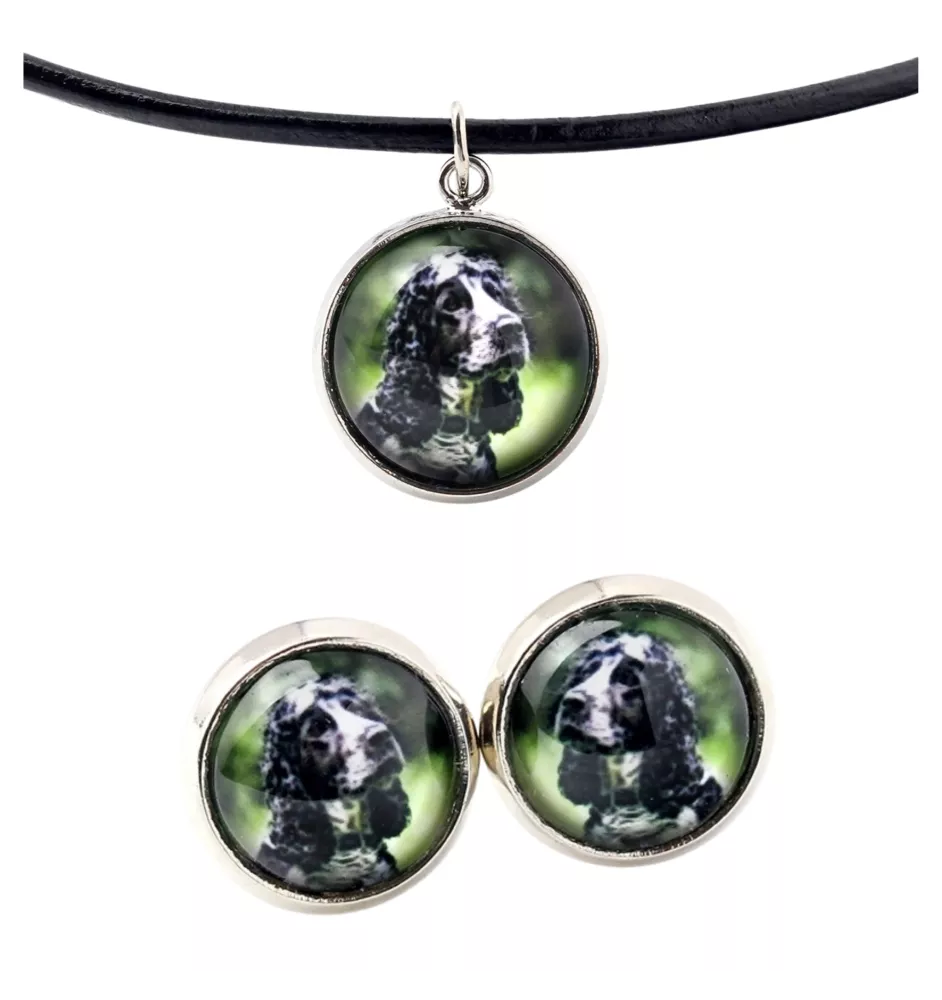 Amerikanischer Cocker Spaniel, American Cocker Spaniel - Schmuck mit Ihrem Foto-Box, Halskette und Ohrringe-Set, personalisierte Produkte der Marke Art-Dog.