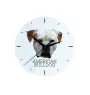 American Bulldog, Old Country Bulldog - geometric wall clock with a picture and the brand name Art-Dog