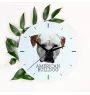 American Bulldog, Old Country Bulldog - geometric wall clock with a picture and the brand name Art-Dog