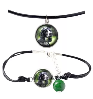 Amerikanischer Cocker Spaniel, American Cocker Spaniel - Schmuckset mit Ihrem Foto, handgefertigtes Set, Armband und Halskette von Art.-Dog.