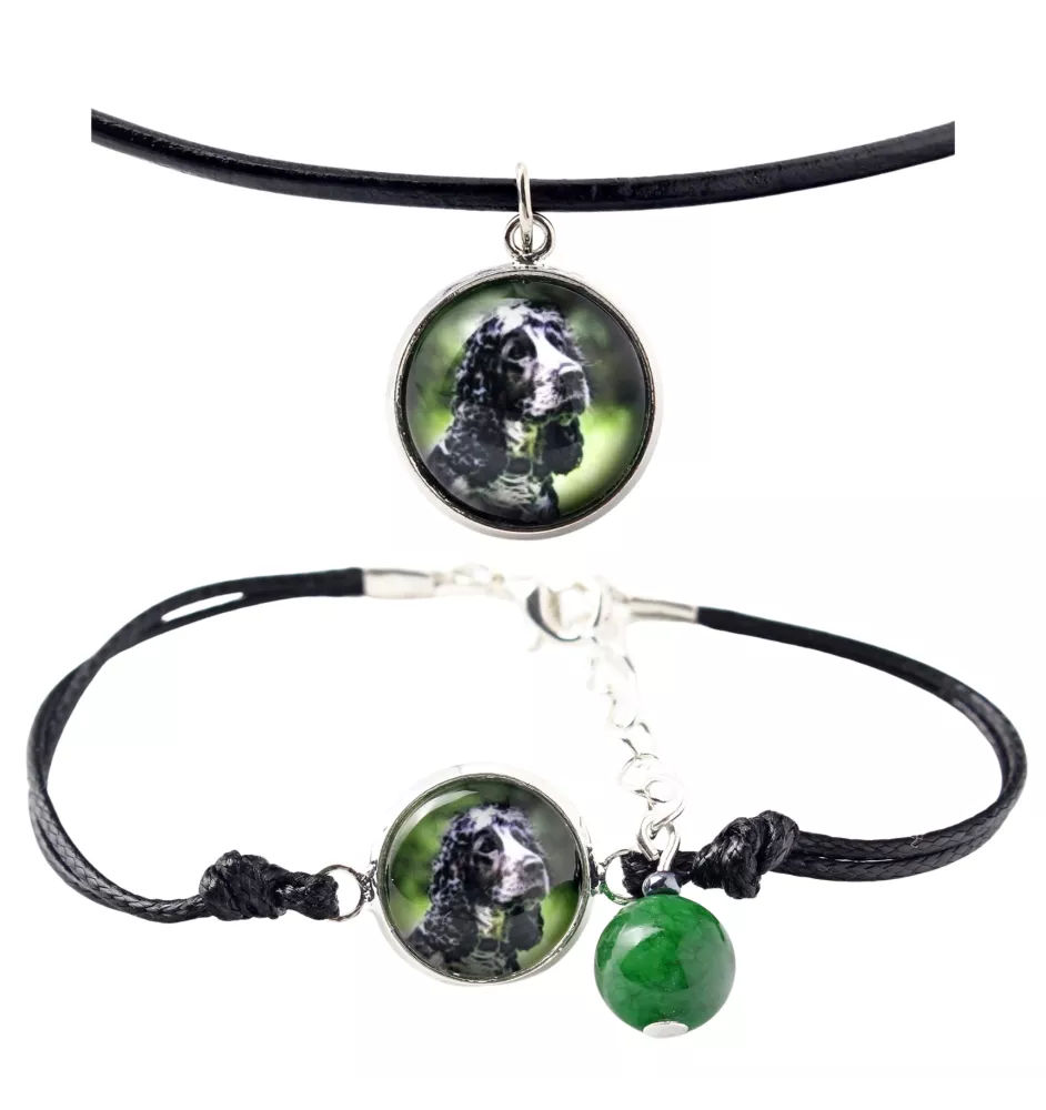 Cocker Américain - ensemble de bijoux avec votre photo, ensemble fait à la main, bracelet et collier de la marque Art.-Dog