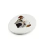 Bouledogue américain - une plaque avec une photo et un motif géométrique de la marque Art-Dog