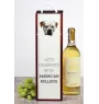 American Bulldog, Amerikanische Bulldogge - geometrische Box mit einem Bild und Schriftzug für Wein der Marke Art-Dog