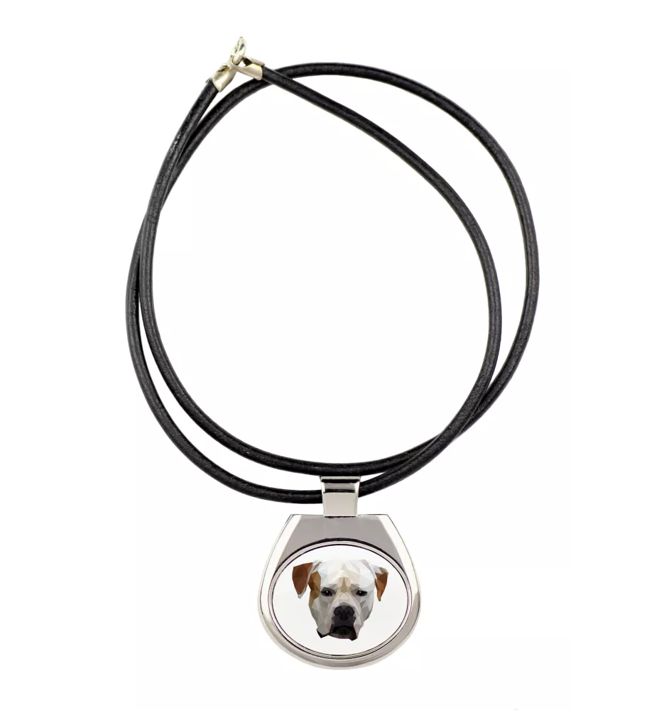 American Bulldog, Old Country Bulldog - necklace with a geometric design and the inscription "Art-Dog"