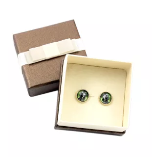 Cocker Américain - boucles d'oreilles dans une boîte, votre photo, bijoux faits à la main, produit de la marque Art-Dog.