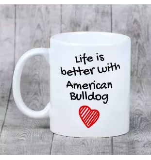 American Bulldog, Old Country Bulldog - cup with a dog, cup with a photo, personalized gift from the Art-Dog brand