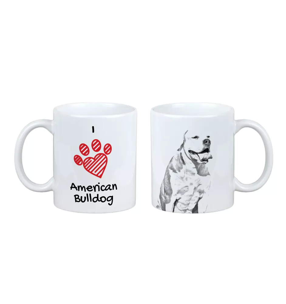Bouledogue américain - tasse avec chien, une tasse adorable avec une illustration, un cadeau avec votre photo de la marque Art-Dog