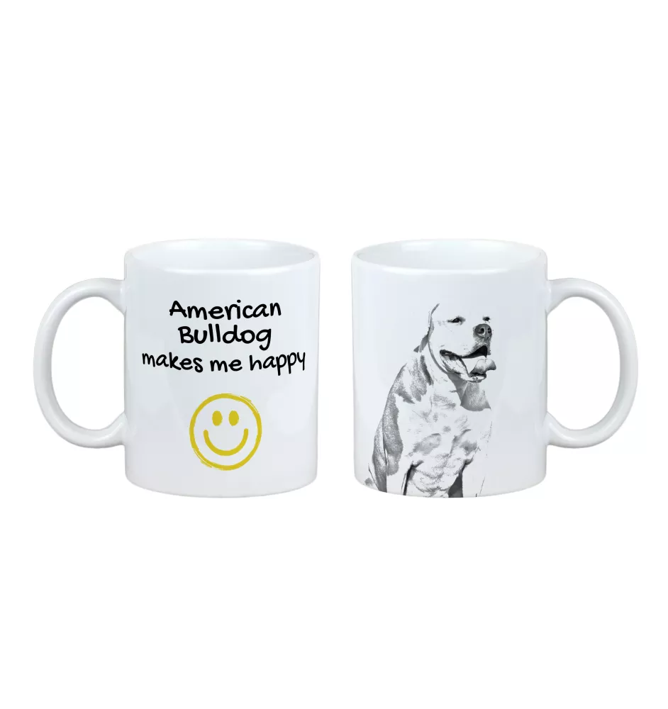 American Bulldog, Amerikanische Bulldogge - Tasse mit Hund, fröhliche Tasse für Hundeliebhaber, personalisiertes Geschenk der Marke Art-Dog