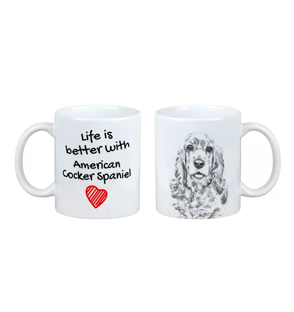 American Cocker Spaniel, Merry Cocker - cup with a dog, cup with a photo, personalized gift from the Art-Dog brand