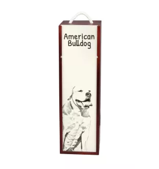 American Bulldog, Old Country Bulldog - wine box with a dog, alcohol box with graphics, personalized gift box from the Art-Dog brand