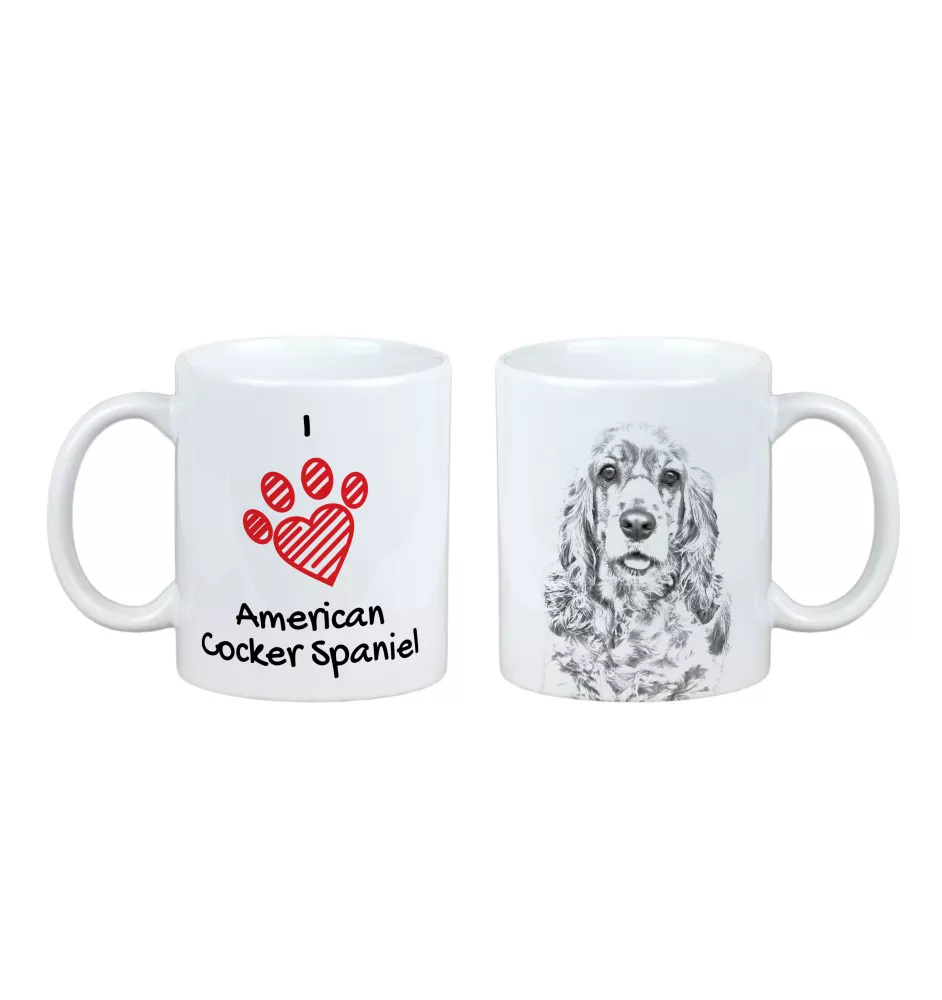 American Cocker Spaniel, Merry Cocker - cup with a dog, cute cup with graphics, a gift with your photo from the Art-Dog brand