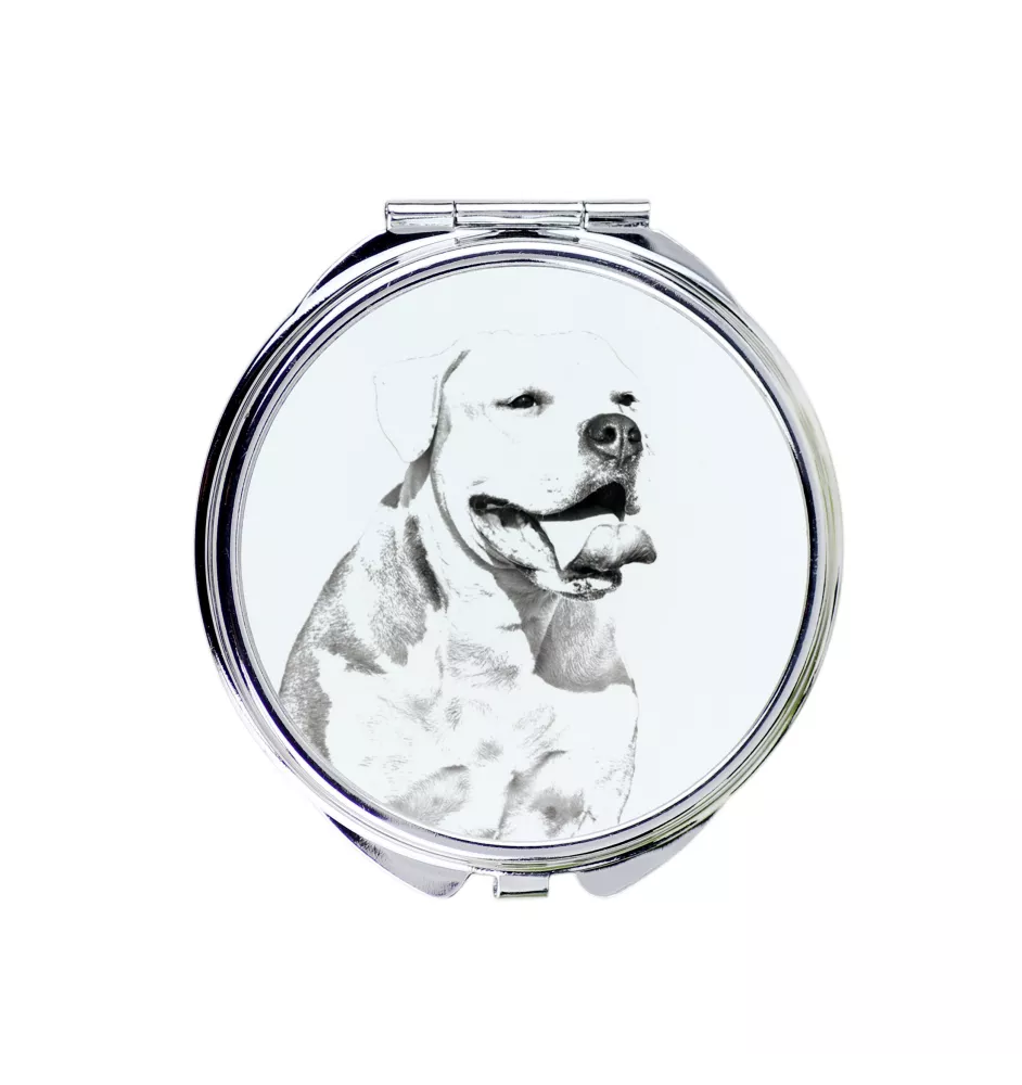Bouledogue américain - miroir de poche avec chien, miroir personnalisé pour sac à main, miroir compact avec impression de la marque Art-Dog