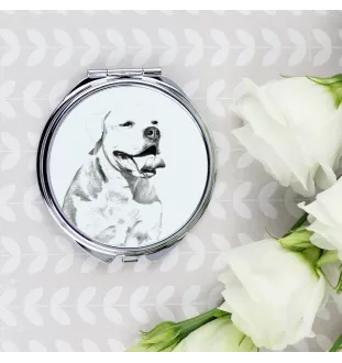 American Bulldog, Old Country Bulldog - Pocket mirror with a dog, personalized mirror for a purse, compact mirror with Art-Dog brand print.