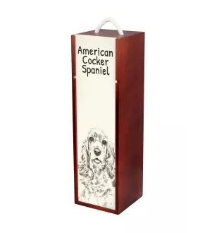 Amerikanischer Cocker Spaniel, American Cocker Spaniel - Weinbox mit Hund, Alkoholbox mit Grafik, personalisierte Geschenkbox der Marke Art-Dog
