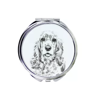 American Cocker Spaniel, Merry Cocker - Pocket mirror with a dog, personalized mirror for a purse, compact mirror with Art-Dog brand print.