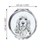 Amerikanischer Cocker Spaniel, American Cocker Spaniel - Taschenspiegel mit Hund, personalisierter Taschenspiegel, kompakter Spiegel mit Art-Dog-Logo
