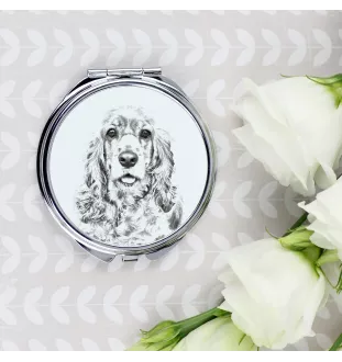 American Cocker Spaniel, Merry Cocker - Pocket mirror with a dog, personalized mirror for a purse, compact mirror with Art-Dog brand print.