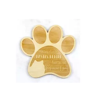 American Eskimo Dog, American Spitz - Mug coaster, engraved coaster with dog, gift for dog lover by Art-Dog brand