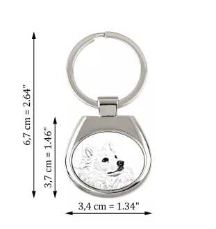 American Eskimo Dog, American Spitz, Eskie - Schlüsselanhänger mit Hund, Anhänger mit Aufdruck, personalisierter Anhänger der Marke Art-Dog