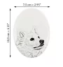 American Eskimo Dog, American Spitz, Eskie - Gedenktafel mit einem Foto eines Hundes, Grabplatte mit Druck, personalisierte ovale Platte der Marke Art-Dog