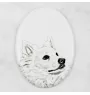 Esquimau américain, American Eskimo Dog, American Spitz - une plaque commémorative avec une photo de chien, une plaque funéraire avec une impression, une plaque ovale personnalisée de la marque Art-Do