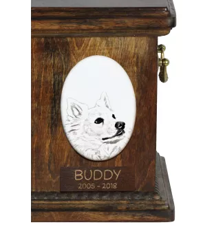 Esquimau américain, American Eskimo Dog, American Spitz - une plaque commémorative avec une photo de chien, une plaque funéraire avec une impression, une plaque ovale personnalisée de la marque Art-Do