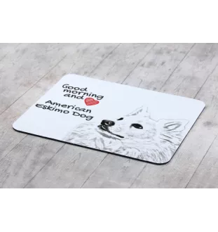 American Eskimo Dog, American Spitz - mouse pad with print, personalized dog-themed mouse pad, unique gadget for an office worker by Art-Dog brand