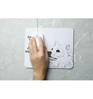 American Eskimo Dog, American Spitz - mouse pad with print, personalized dog-themed mouse pad, unique gadget for an office worker by Art-Dog brand