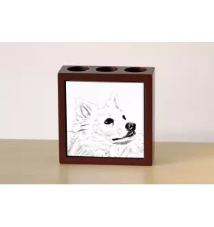 Esquimau américain, American Eskimo Dog, American Spitz - porte-stylo avec chien, organiseur de bureau avec impression, décoration de bureau personnalisée de la marque Art-Dog