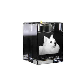 American Eskimo Dog świecznik kryształowy z psem Art-Dog